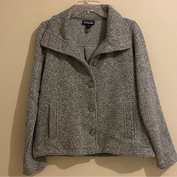 Jackets & Blazers - Patagonia Jacket Women's Size S Coat High Neck Button Pockets Gray